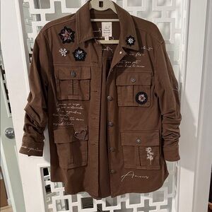 Cinq a Sept Military Jacket with Embroidery